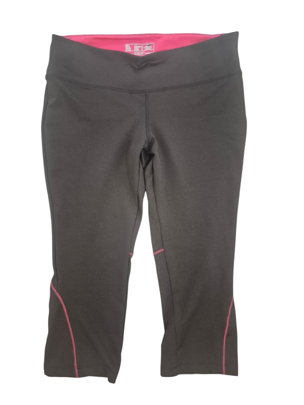 New Balance Black Capri Swim Leggings with Pink Accents